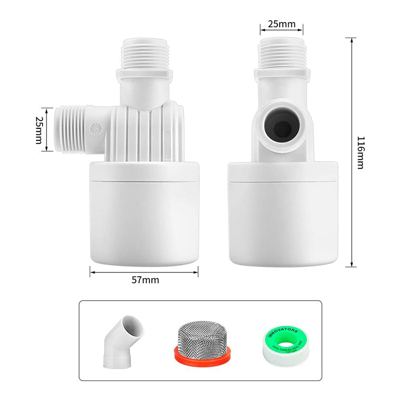 Water Float Valve 1 Inch Water Level Controller Built-In Water Tank Upgrade Float Valve for Livestock Tanks,Cistern,Toilet (2pcs 1 inch top inner) 2