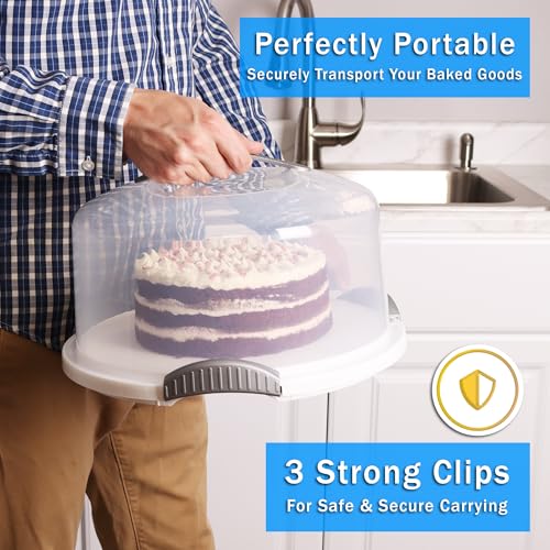 JOEY'Z EXTRA LARGE Cake Carrier - Holds up to 12 Inch 3-Layer Cake - White