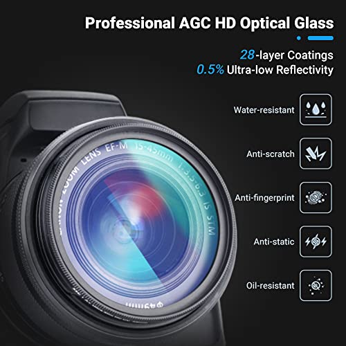 JJC 62mm Black Diffusion 1/4 Filter, Mist Cinematic Filter for Camera Lens