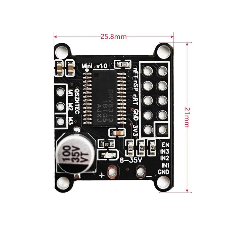 [Australia - AusPower] - iHaospace DRV8313 Mini FOC DC Brushless Motor Driver Board FOC Control Driver SVPWM Control DC 8-30V Module 