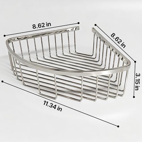 Corner Shower Caddy Basket - 304 Stainless Steel Corner Storage Rack,Organizer Wall Mounted Basket,Washbasin shelf Suitable For Bathroom & Kitchen-Triangle Basket Triangle Basket