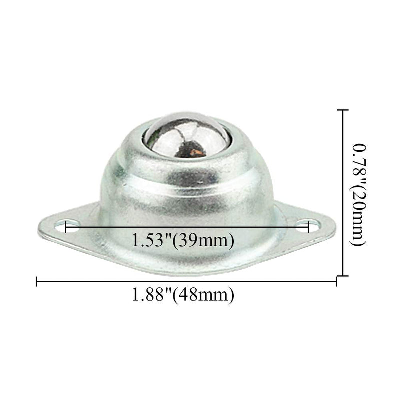 [Australia - AusPower] - Flange Mounted 5/8 Ball Transfer CY-15A Roller Bearing,Steel Bearing Table Conveyor Roller Ball, Two Hole Mounted, Load 44lbs(Pack of 4) 