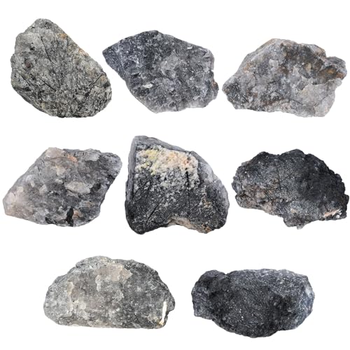 mookaitedecor Black Rutilated Quartz Raw Crystals and Healing Stones 201g-300g