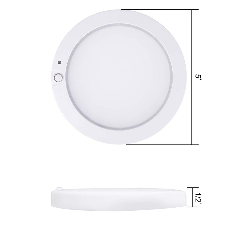 [Australia - AusPower] - Facon 5" LED RV Interior Dome Light - 3Pack12V Surface-Mount Puck Light with Switch & Night Blue Indicator, 420LM Warm White (3400K), Ideal for RVs, Motorhomes, Campers, Marine Vehicles 3Packs, 3400K Warm White 