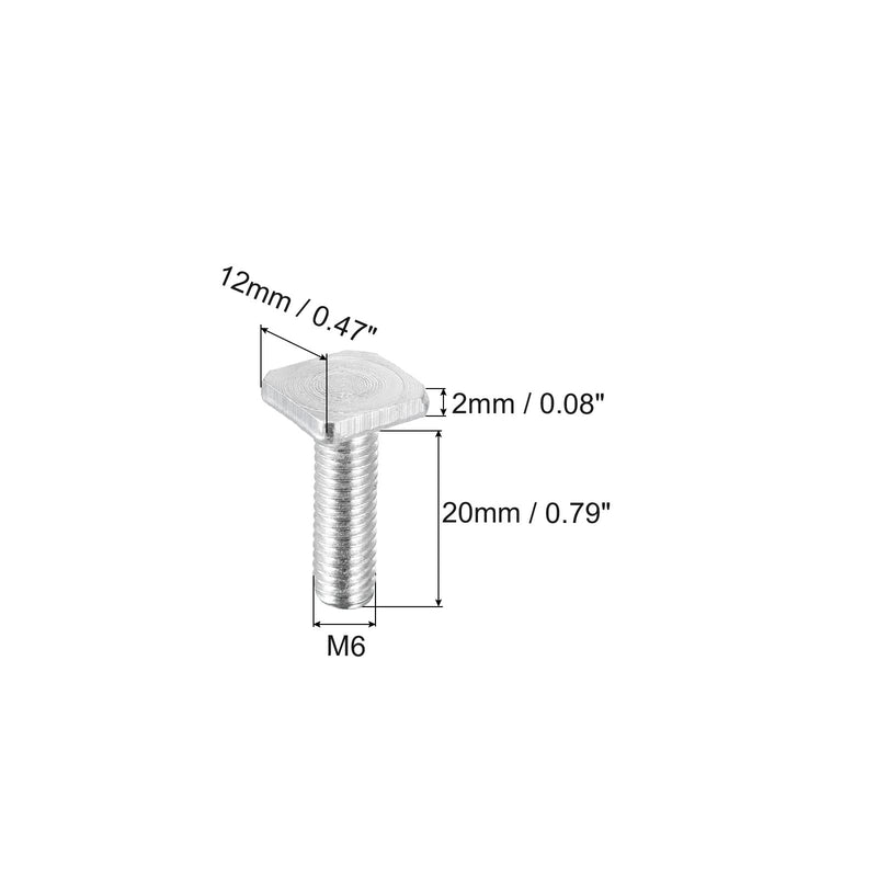 [Australia - AusPower] - uxcell Square Head Bolt, 10pcs M6 x 20mm Fully Thread Carbon Steel Grade 4.8 Square Machine Screws 10 