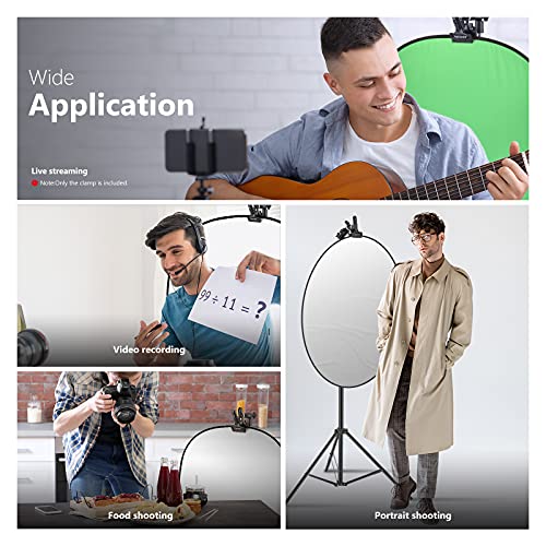 Neewer 3 PCS Photo Studio Heavy Duty Metal Clamp Holder with 5/8" Light Stand Attachment for Reflector CL-02 (3 Pack)