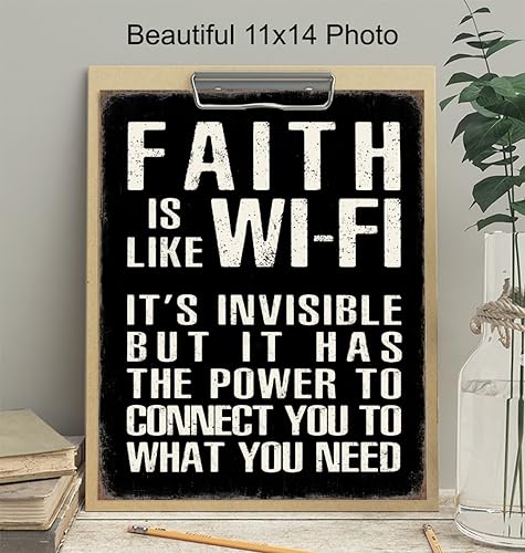 Religious Home Decor LARGE 11x14 - Inspiration Bible Verse Artwork - Religious Wall Decor for Men - Motivation Quotes - positive affirmation - Faith Wall Art - spiritual Gifts - Psalm 91 - Unframed 11"L x 14"W