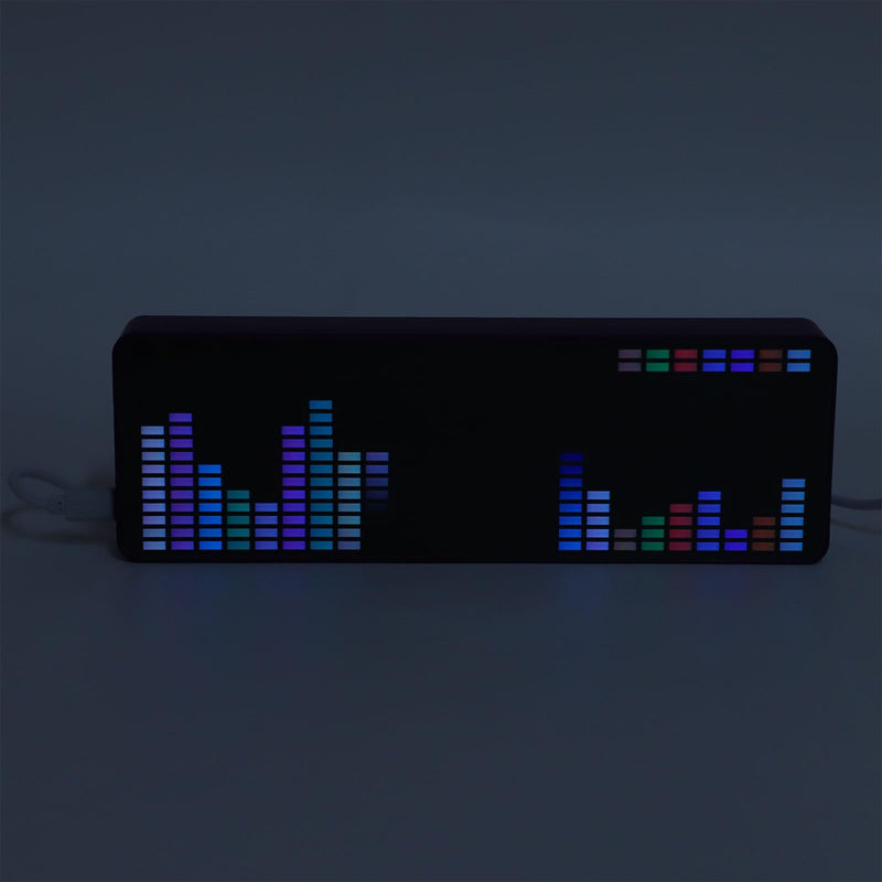 [Australia - AusPower] - Acouto Music Spectrum Display Analyzer 384 LED 624 Segment Ythm Light Ce Sensor Pickup with Clock - 20 Mic 7 Color LED Sound Meter for Music Lovers 