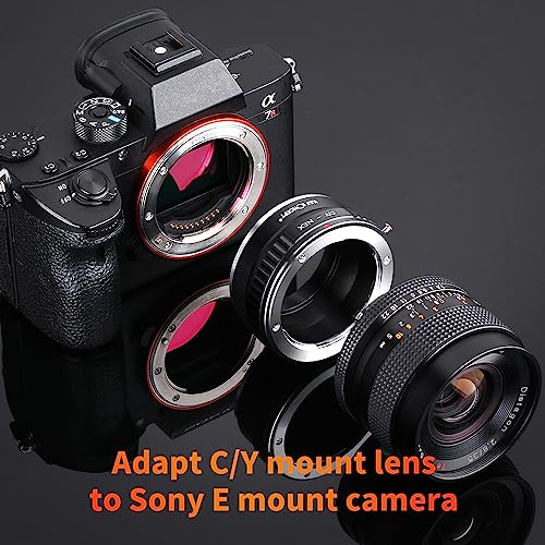 K&F Concept Lens Mount Adapter, Contax/Yashica (C/Y) Lens to Sony Alpha NEX E-Mount Camera C/Y-NEX