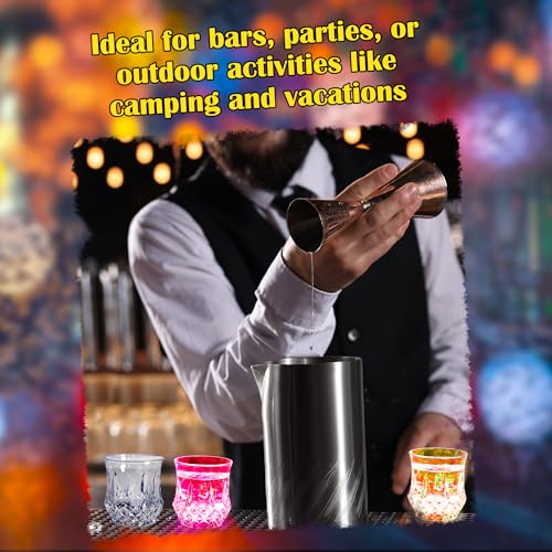 10 Pack Light Up Cups 6.8 oz Liquid Activated Drinking Cups Glow in the Dark Led Flashing Cup for Birthday Bar Dance Weddings Party Disco