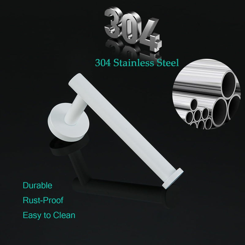 White Toilet Roll Holder Bathroom Toilet Paper Holder Wall-Mounted TP Toilet Tissue Holder White