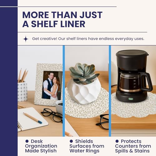 Adhesive Shelf Liner - Sandstone Petals, 23.75in x 6ft, 2-Pack Lower Cabinets - 23.75"