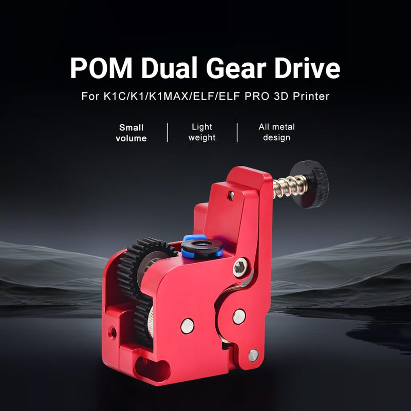 Upgraded K1 Extruder Full Metal 1.75mm Filament No Motor Extrusion Kit POM Dual Gear Drive for K1/K1C/K1Max 3D Printer