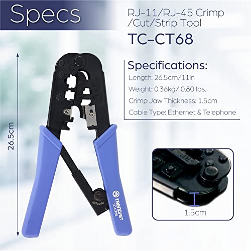 TRENDnet CT68 Cable Crimper for RJ11 / RJ45 Crimping/cutting/stripping tool