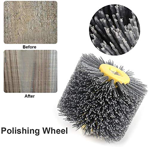 [Australia - AusPower] - Nylon Brush Polishing Brush, Wire Drawing Wheel Brush Polishing Disc Grit #120 Brush Flexible for Drill for Polishing Wire for Wood Brushes Machine Satin Machine Bristle Brush 