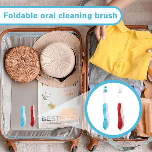 10 Pack Travel Toothbrushes, Foldable Travel Toothbrushes for Travel, Portable Manual Travel Toothbrushes for Adults, Camping, School, Business Trip