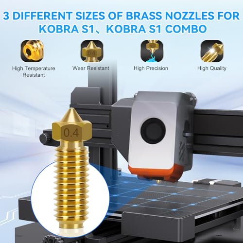 YOTINO 2 pcs Kobra S1 Hotend, 35-Piece Set with 0.2/0.4/0.6mm Nozzles, Silicone Socks and Nozzle Cleaning Tools, Compatible with Kobra S1/Kobra S1 Combo 3D Printer 35pcs Kobra S1/Kobra S1 Combo