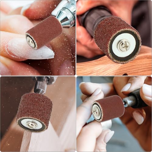 QWORK 531-Piece Sanding Sleeve Set for Power Tools, Grit 80-600, Diameter 1/2 Inch, 3/8 Inch and 1/4 Inch, Ideal for DIY Projects
