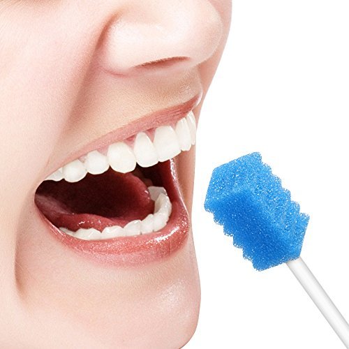 [Australia - AusPower] - Disposable Oral Swabs, Sterile Dental Sponge Swabsticks Unflavored for Mouth or Gum Cleaning - 100 Count 100 Pack 
