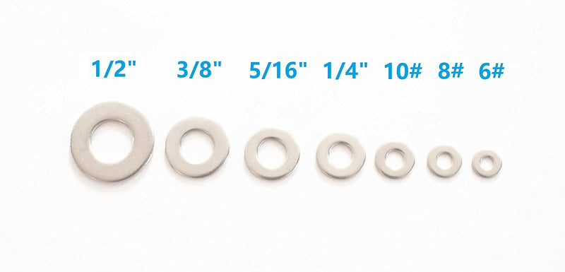[Australia - AusPower] - 3/8" Inch Stainless Flat Washers 100 Pack Made of 18-8 (304) Stainless Steel…… 3/8" 