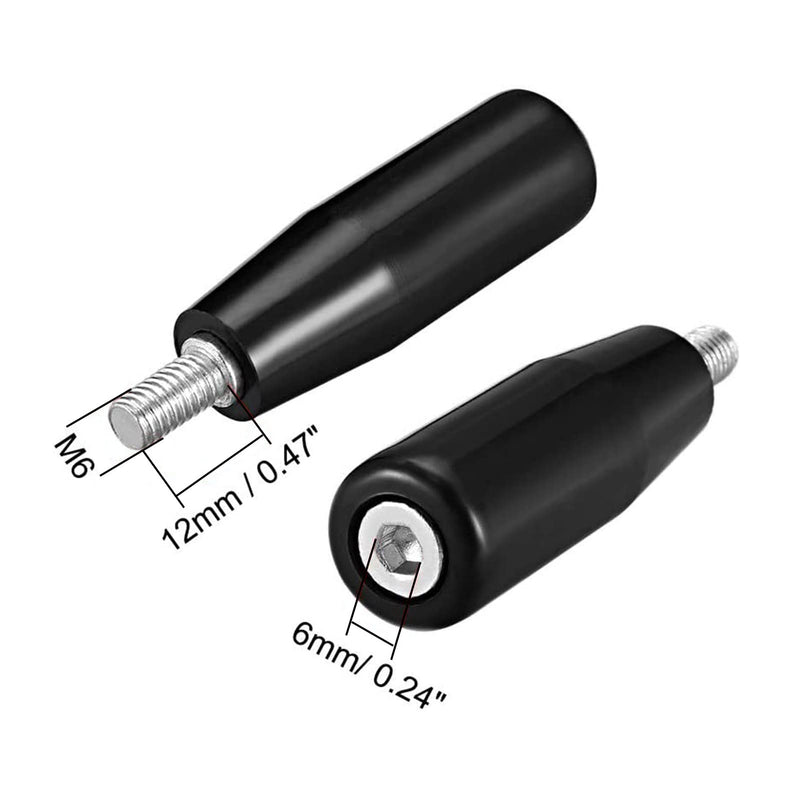 [Australia - AusPower] - Revolving Handwheel Machine Handle for Milling Machinery Male Threaded Stem M6 1pcs 