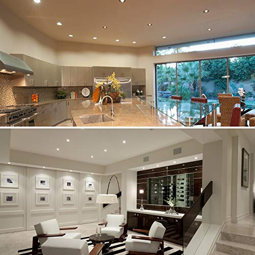 LED Bathroom Recessed Spotlight Ultra Slim Incl. 3 x 5W LED Module 230V IP44 Bathroom Suitable LED Recessed Bathroom Ceiling Light Spotlight, Set of 3 230V, Volt, Round, Warm White Plastic Matte Nickel, EEK A+ 3 x 400 lumen, Installation Depth of Only ...