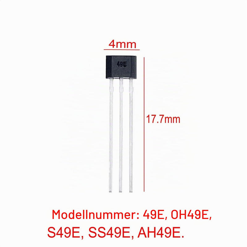 JZK 30x 49E SS49E OH49E AH49E TO-92 Bipolar Linear Hall Effect Sensors, Magnetic Detector 3 Pin Hall Sensor for Repair of Electric Vehicle Engines