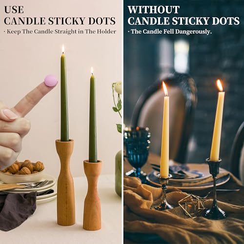 Candle Sticky Dots - Pink Wax Candle Adhesive Dots - Unscented Cire Adhesive for Secure Candle Placement - Easy Clean and Traceless Adhesive for DIY Projects - Pack of 24 EAG-CSD-PINK