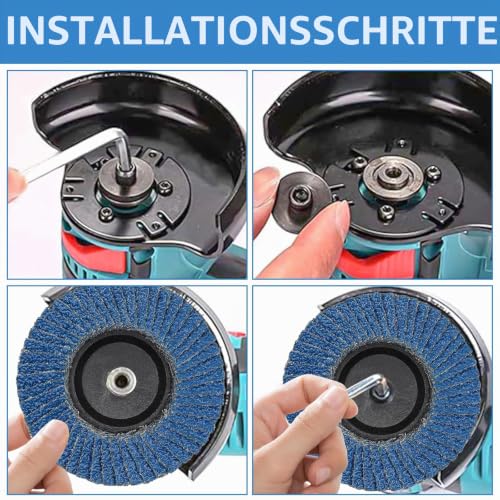 Pack of 16 Serrated Discs Diameter 76 mm, 40/60/80/120 Grain Flap Discs Grinding Disc 76 mm, Sanding Discs for Angle Grinders, Flap Discs for Metal, Wood, Steel 76 mm 16 x 40/60/80/120 grain