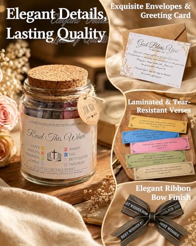 2026 New Christian Gifts for Women Men - 8 Emotion Bible Verse Jars Bible Verse Jars for Everyone