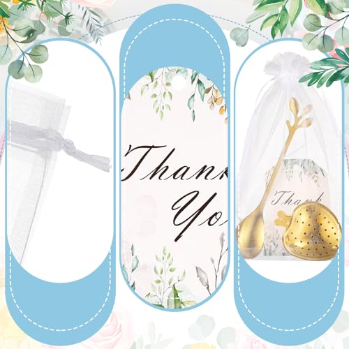 25 Sets Bridal Shower Tea Party Favor for Guest Leaf Tea Spoon,Gold Gold