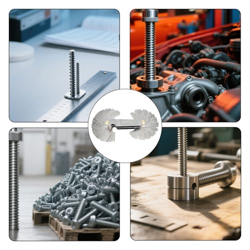 52 Sheets Stainless Steel Thread Gauge Metric 60 Degrees 0.25 - 6.0 mm and Inch 55 Degree 4G - 62G Thread Template Fine Thread Measuring Tool, Radius Gauge, Measuring Tools, Metric 24 Sheets and Inch 28 Sheets