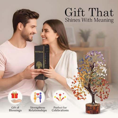 YATSKIA 7 Chakra Tree Of Life, Crystal And Gemstones, Birthday Gifts For Women, Decorative Home Accessories, Living Room Decor, Crystal Gifts For Women Seven Chakra