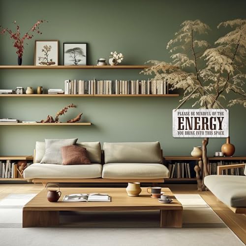Positive Affirmations Wall Decor Good Vibes Only Sign Bedroom Door Decor Please Be Mindful Of The Energy You Bring Into This Space Signs Zen Pictures Home Spiritual Decor Hanging Signs 12x6 In 025