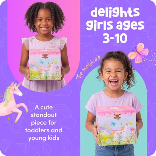 Giggle & Honey® Musical Unicorn Jewelry Box for Girls Floral Unicorn