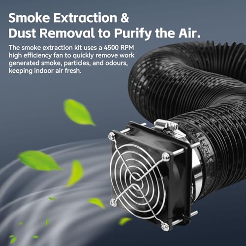 UniTak3D Smoke Exhaust Kit with Efficient Ventilation 4500RPM Fan and Pipe,Exhaust Smoke&Odors,Fan Fume Extraction Kit Exhaust Fan for Laser Engraver and 3D Printer Enclosure Tent Cover