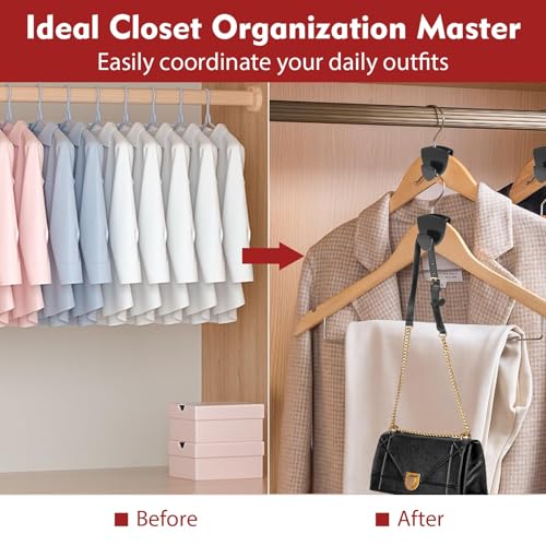 Latoxcaa Space Saving Hanger Hooks 70Pcs, Upgrade Heavy Duty Space Saver Hangers Connector Hooks for Clothes, Premium Hanging Closet Organizer for Dorm, Ganchos para Colgar Ropa, Black 70 Pcs