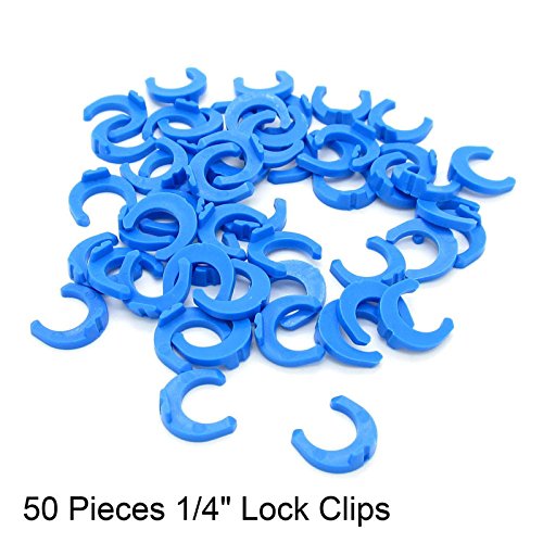 [Australia - AusPower] - JIUWU 1/4 inch Locking Clips 50 PCS Reverse Osmosis Clip ro water line clips blue clip for locking quick connect fittings for RO Reverse Osmosis Water Filter Fittings 1/4Inch 