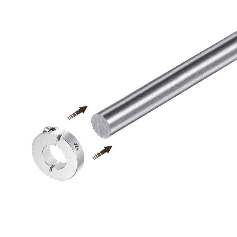 [Australia - AusPower] - 2Pcs Double Split Shaft Collar - [22mm Bore x 45mm OD x 12mm Width] Clamping Style Shaft Collar for CNC Machine Tools, Hold Timing Pulleys Use, 6061 Aluminum Alloy, Silver Tone 