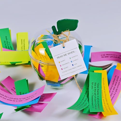 Large Apple Container with 96 Color-Coded Cards,Back to School Teacher Gift