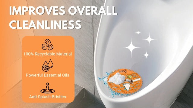 Alwees Fresh Urinal Mats Scented 10 Pieces - Anti-Splash Urinal Screens, Odour Neutraliser & Deodoriser Pads, Long Lasting Urinal Blocks, Fits Most Commercial & Home Urinals - Mango Mango - 10 pieces