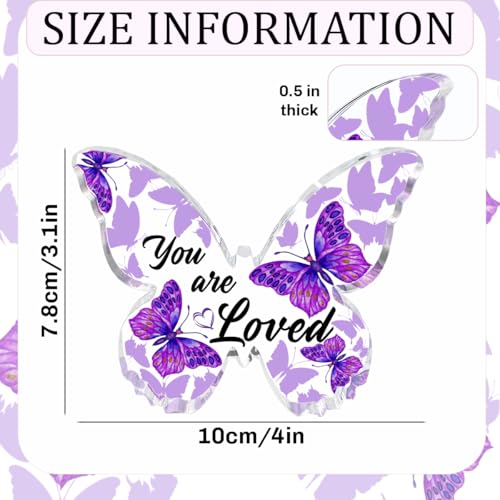 Butterfly Gifts for Women, Butterfly Decorations Acrylic Plaque Desk Decor You Are Loved