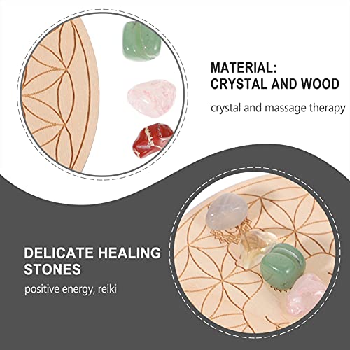 Beaupretty Healing Crystal Grid Board Set Crystal Therapy Set Chakra Stones Balancing Gemstones for Meditation Zen Aura Cleansing Rose Box