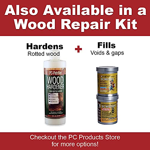 PC Products PC-Woody wood repair epoxy paste, two-part tan wood filler in two cans, 12 oz