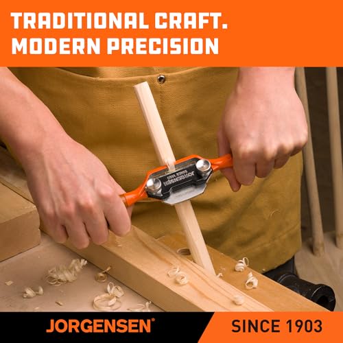 Jorgensen No.59F stainless steel spokeshave hand planer for woodworking, shown from the side