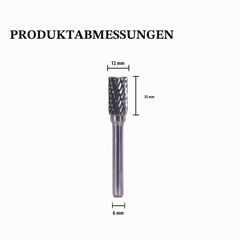 CSOOM Carbide Burr with 6 mm Shank, Rotary File, Ball Nose, Tree Shape, Cutting Cutter, for Steel, Metalworking, Polishing and Engraving B12
