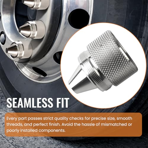 Generic cone shaped stainless steel aluminium lug nuts, 1/2 and 5/8 inch, silvery sealed end truck parts