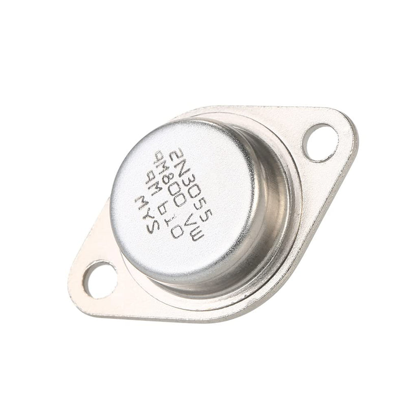 Pack of 5 Power Transistors Diameter 4 mm / 0.16 Inch 2N3055 Transistors 15A 100V Metal Housing Nut Washing Transistors NPN High Performance Transistor for Power Supply Circuits Series and Shutdown