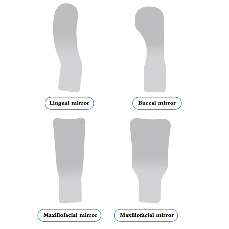 [Australia - AusPower] - 4 Pcs Dental Photography Mirrors,Fog Free Intraoral Photography Mirror, 2 Sided Intraoral Photo Reflector with Fan and Light,Automatic Defogging Stainless Steel Occlusal Mirror 