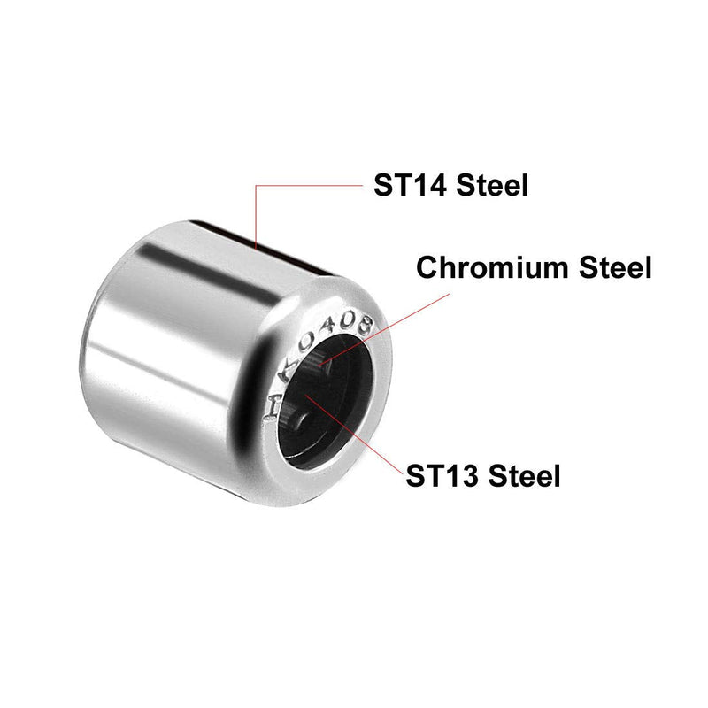 [Australia - AusPower] - uxcell HK0408 Drawn Cup Needle Roller Bearings, Open End, 4mm Bore Dia, 8mm OD, 8mm Width (Pack of 10) 4x8x8mm 